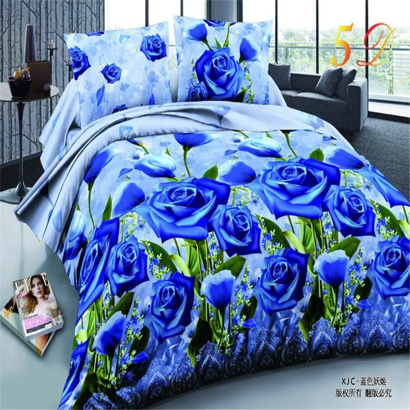 pink bedding sets 3d bed sheet duvet cover pillow case california king digital printing rose hot sell | Дом и сад