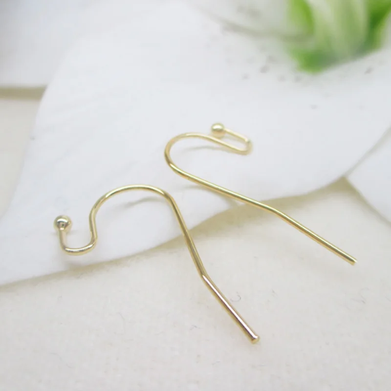 5 пар круглые серьги Крючки с золотым покрытием 22 х12 мм|gold filled earring hooks|earring hooksfor making