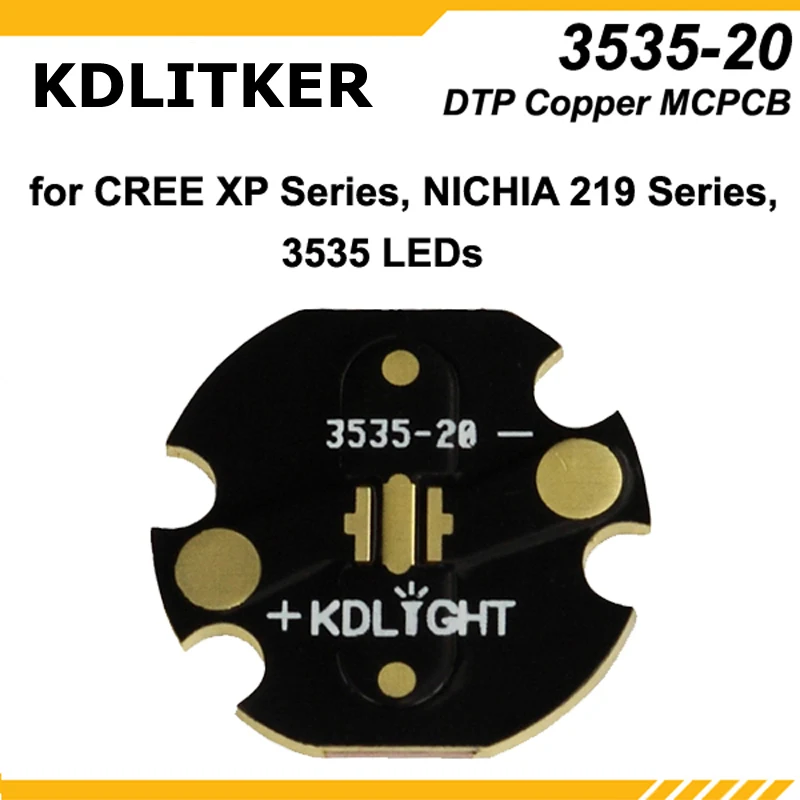 KDLITKER 3535 16 / 20 DTP медный MCPCB для серии Cree XP/серии Nichia 219/3535 светодиодов (5 шт.)|mcpcb|mcpcb