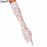 janevini whiteblackred wedding long gloves for brides elbow length women cheap weddings glove bridal lace gloves liga novia