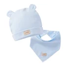 2 шт.компл. Eslatic головной платок двухслойные хлопковые детские колпачки и шапки с нагрудниками для новорожденных ярких цветов