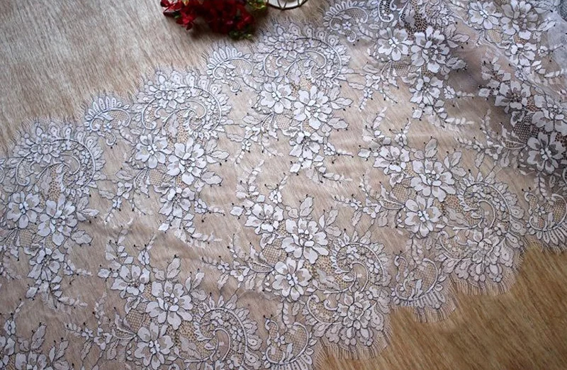 New Hot Sale 1pcs 3meters 50cm width Black White Eyelash Lace Trim DIY high quality Sewing Applique Costume design | Дом и сад