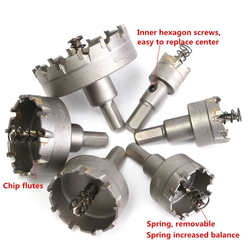 

6-piece reamer 22-65mm set Carbide hole opener High-grade stainless steel hole opener