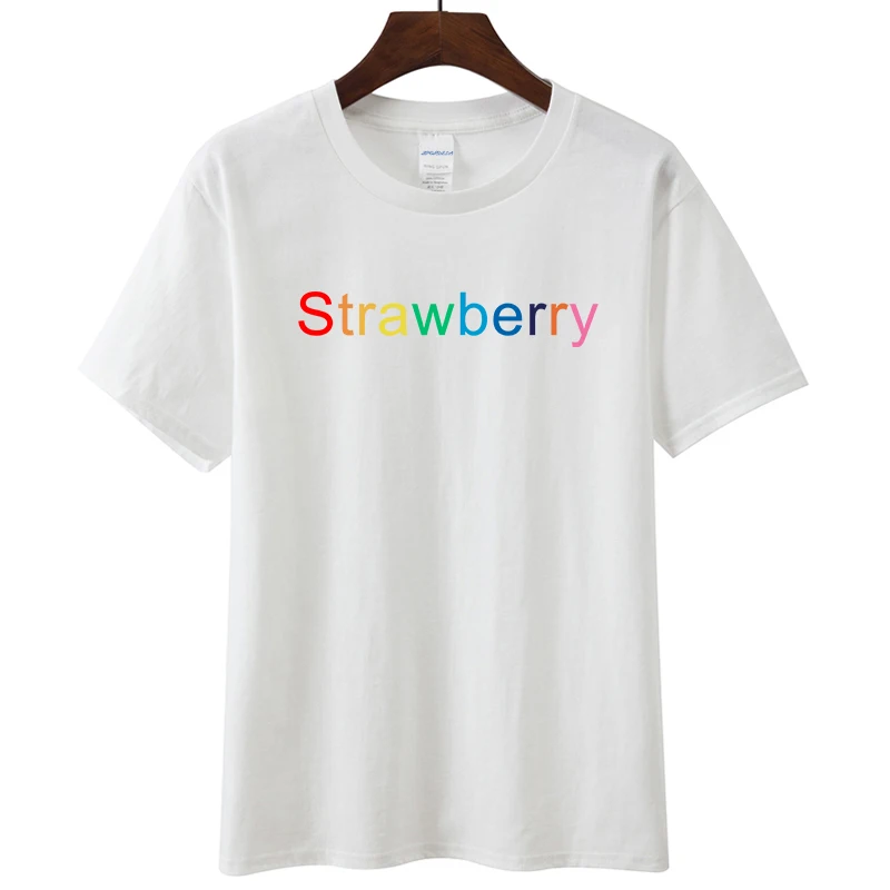 

Harajuku Strawberry Letter T Shirt Tops Women Summer 2021 Korean Fashion Letter Print Tees Shirt Schoolgirl Streetwear