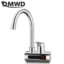 DMWD Instant Tankless Electric Hot Water Heater Faucet Kitchen Instant Heating Tap Water Heater with LED Temperature Display EU