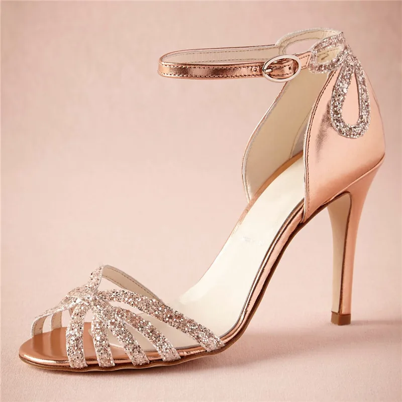 

Elegant Shoes Woman Bling High Heels Bridal Lady Shoes Gorgeous Glitter Sandals Shoes Luxury Designers wedding Dress shoes Women