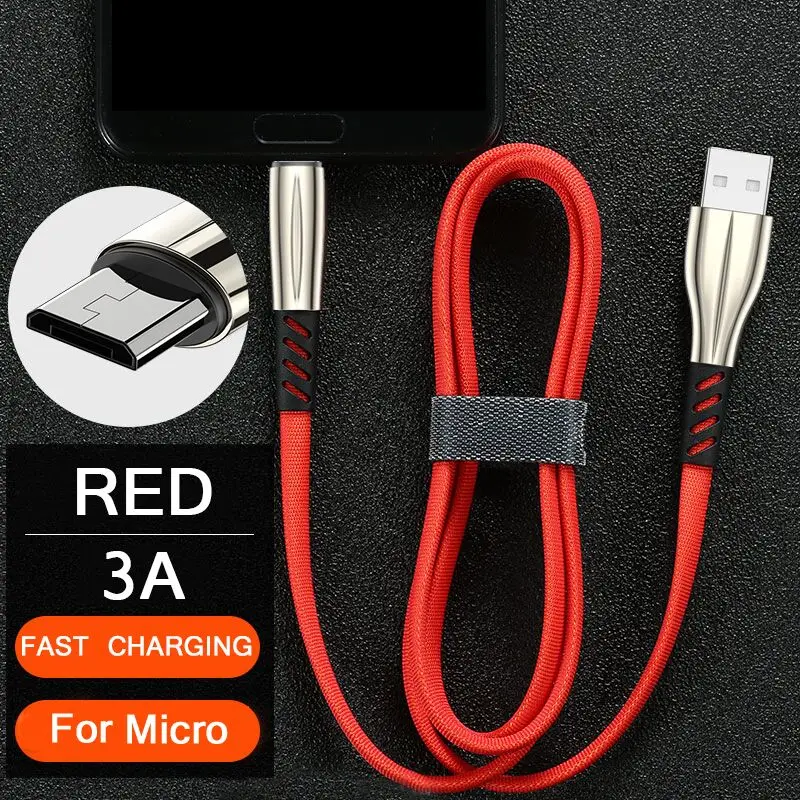 Кабель Micro usb type C для быстрой зарядки, адаптер type-C, зарядное устройство для мобильного телефона, usb c для samsung, xiaomi, Android, кабель для передачи данных, шнур для телефона - Цвет: For Micro red