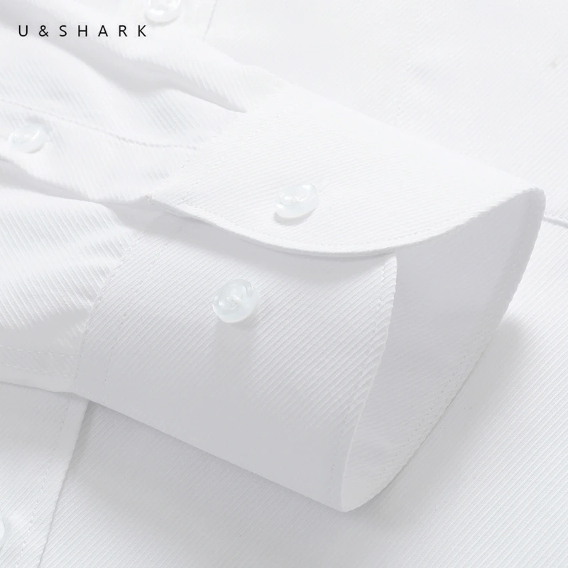 U& SHARK, мужская рубашка, длинный рукав, однотонный, бизнес, хлопок, твил, топ, формальный, простой, базовый дизайн, для работы, офиса, рубашки, высокое качество