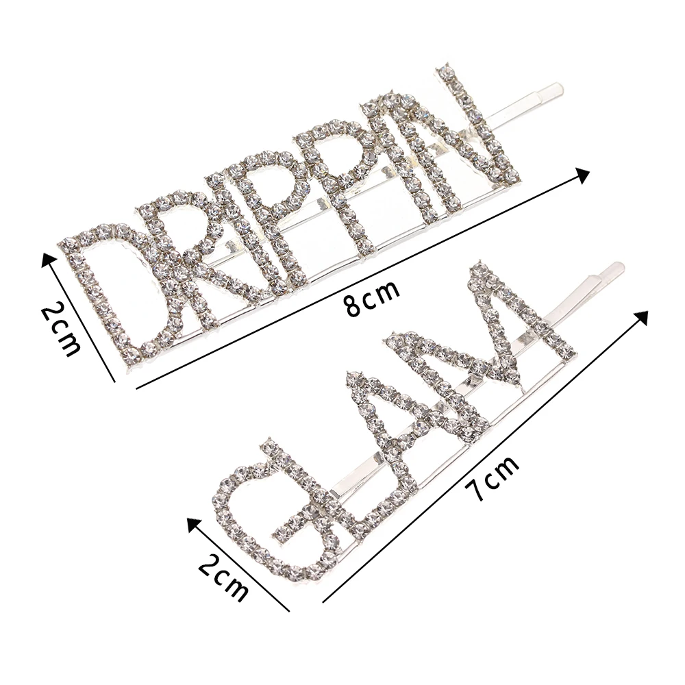 

Crystal Letter Hair Clip for Women Girls Bling Letters Hairpins Headwear Letter Hair Clips Pins Barrette Tools Hair Accessories