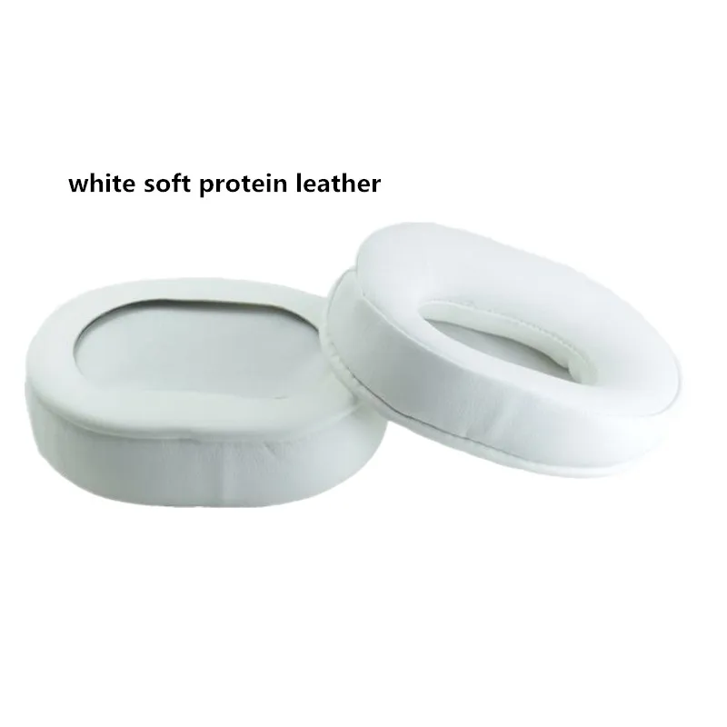white protein Сменные амбушюры из овчины и кожи с эффектом памяти, подушечки для Audio-Technica ATH-MSR7 для наушников sony MDR-V6 - Цвет: white protein