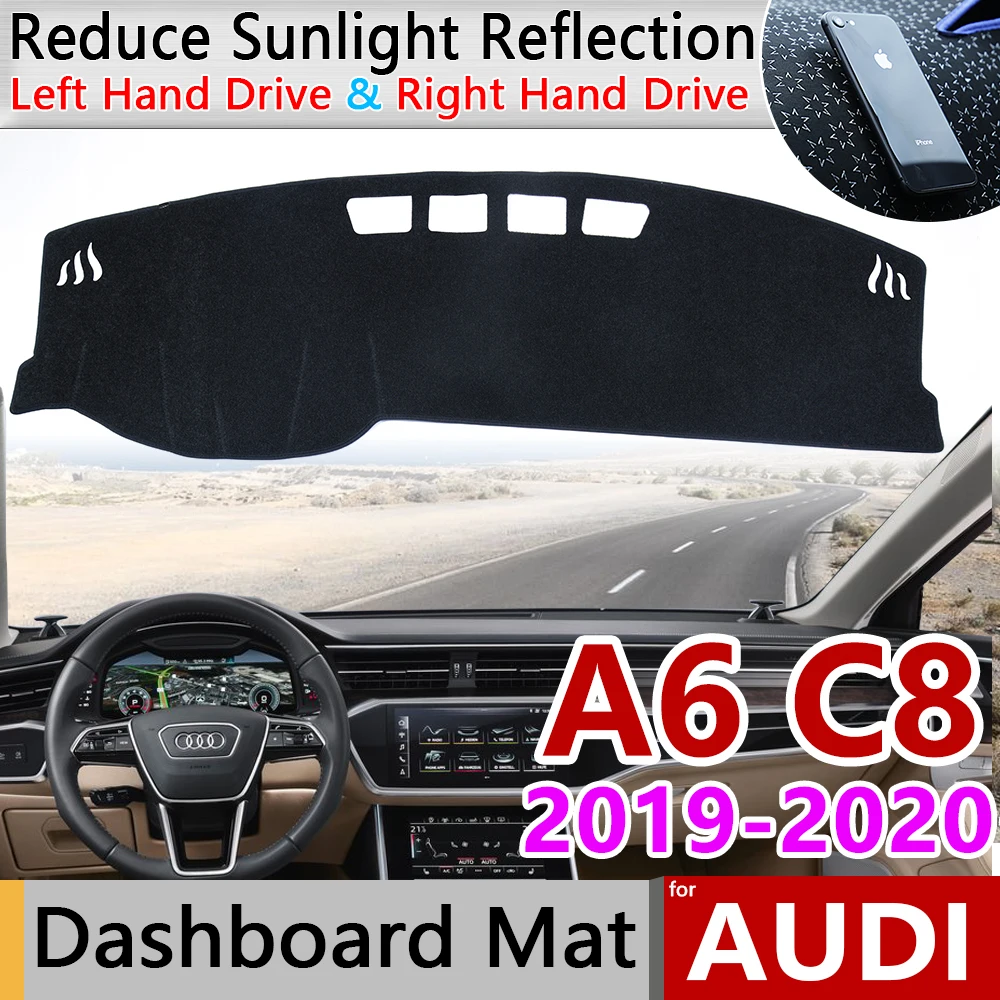 Для Audi A6 C8 2019 2020 4K Противоскользящий коврик на приборную панель солнцезащитный