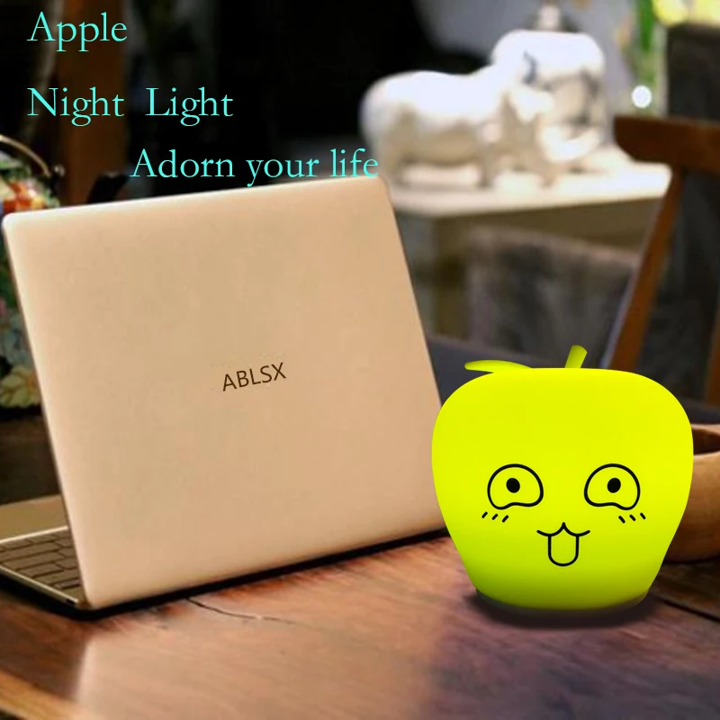 Фруктовый ночник для детей 3D Smirk Apple детские ночные светильники спальни