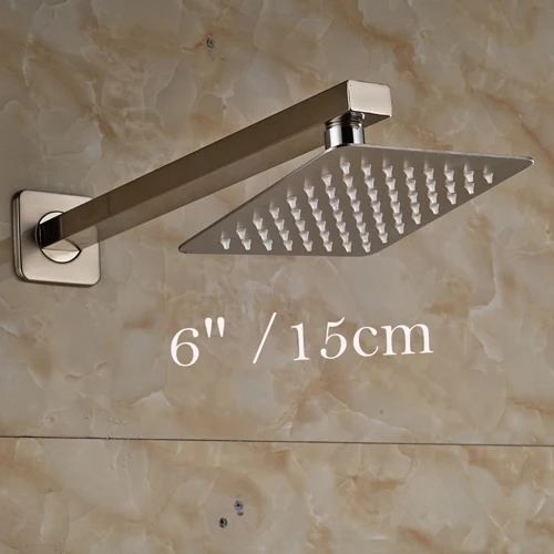 6 Inch Style Матовый никель дождевой " /10"/1" Душевая насадка для ванной из нержавеющей стали, смеситель для душа, сменная насадка - Цвет: 6 Inch Style