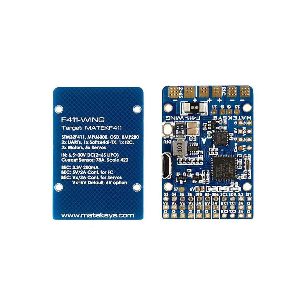 Matek System F411 WING STM32F411 Контроллер полета с INAVOSD MPU6000 BMP280 поддержка Fly wings фиксированное