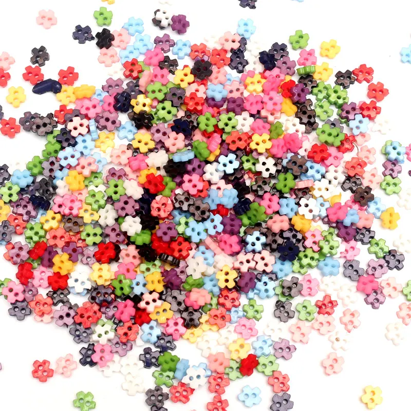 200 шт. 6 мм Разноцветные полимерные пуговицы для шитья одежды с плоским основанием
