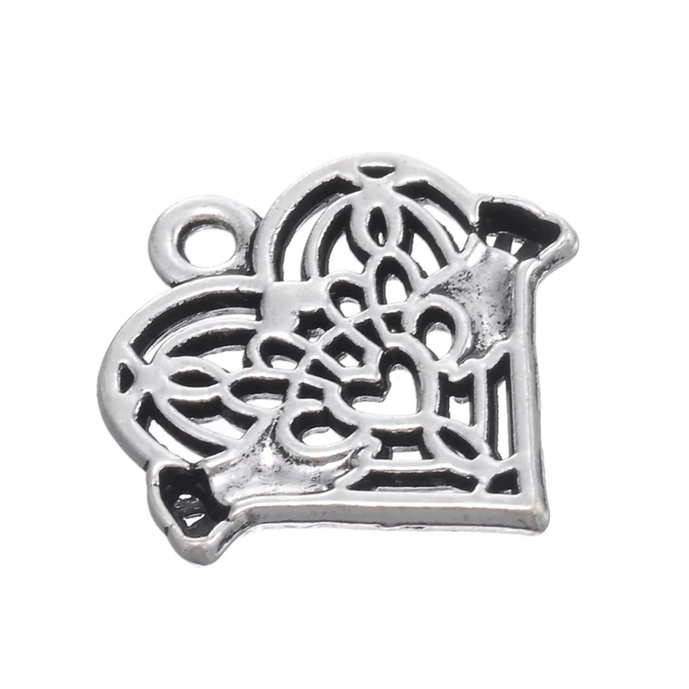 My shape античный посеребренный Claddagh сердце дружбы в подвеска в форме руки ирландский BFF Шарм для DIY браслет 20 шт