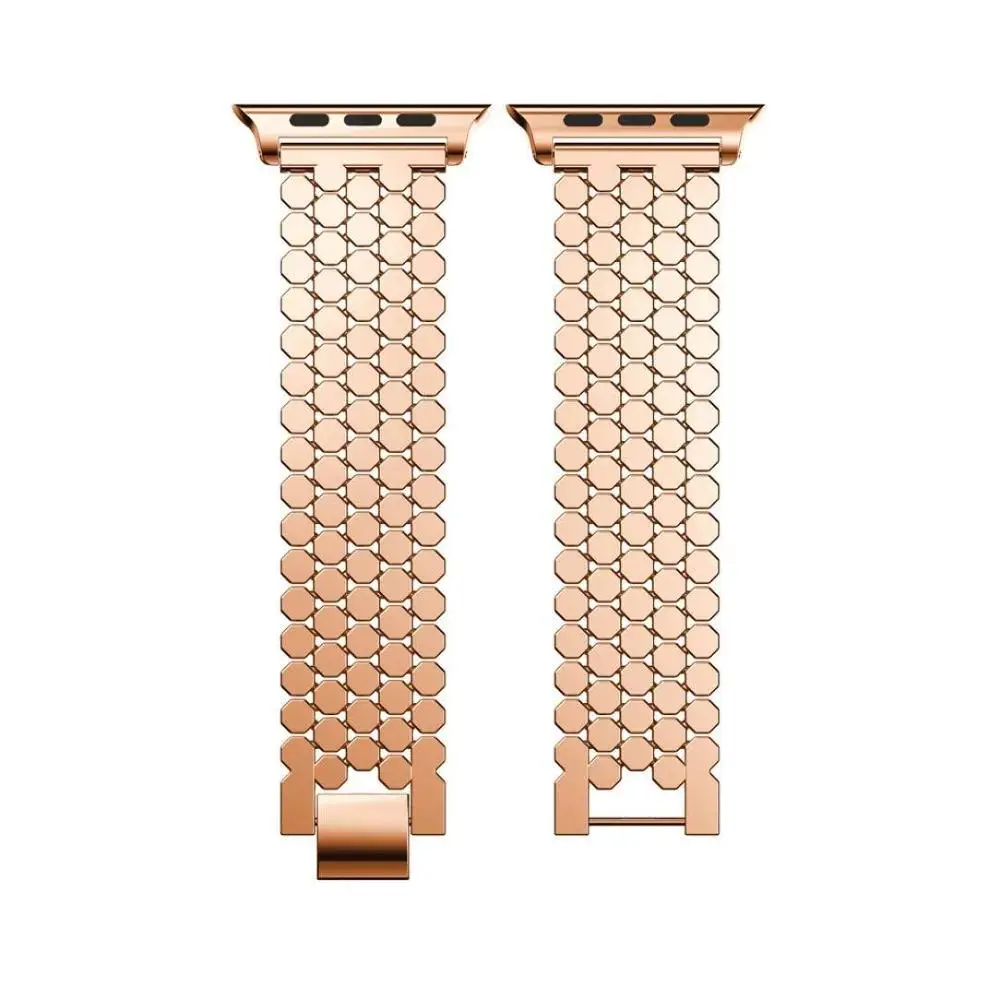 rose gold 38, 40, 42, 44 мм креативные металлические ремешки для часов Apple Watch серии 4, 3, 2, 1 сменный Браслет из нержавеющей стали для iWatch - Цвет ремешка: rose gold