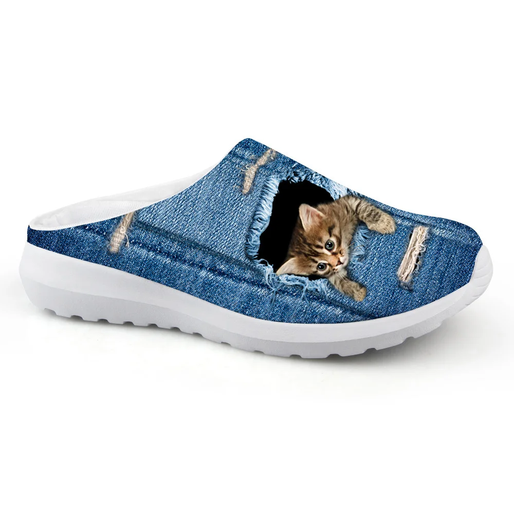 Летние Стильные мужские сетчатые сандалии милые пляжные тапочки на плоской