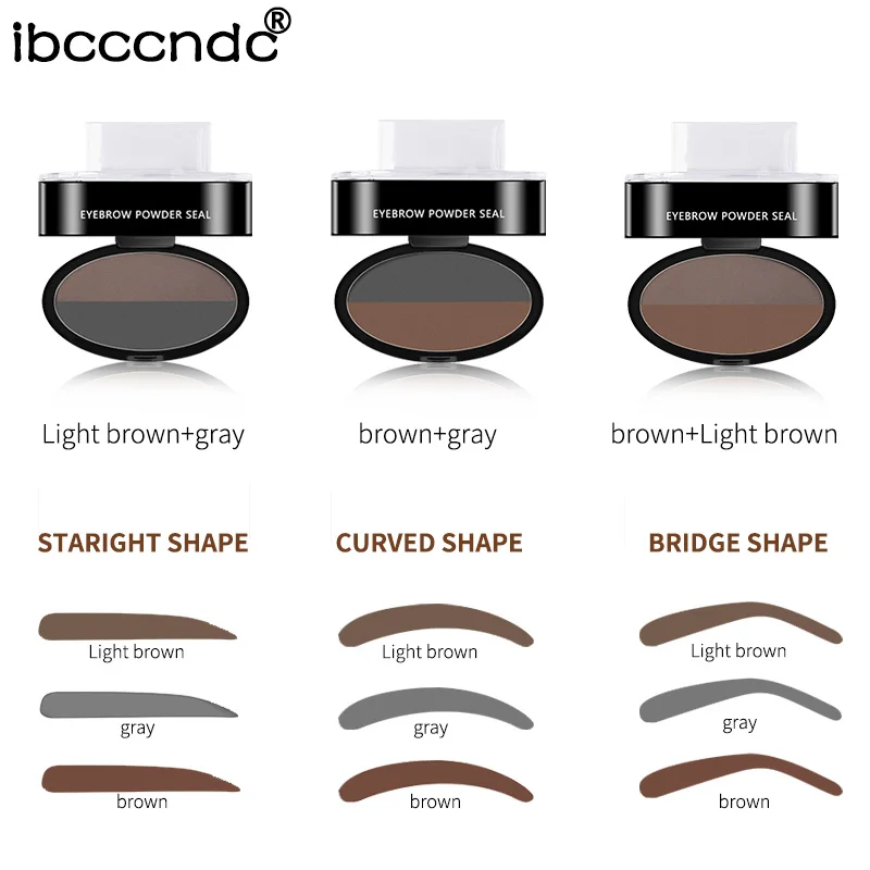 Новый двойной цвет быстрый макияж бровей штамп Водонепроницаемый порошковый