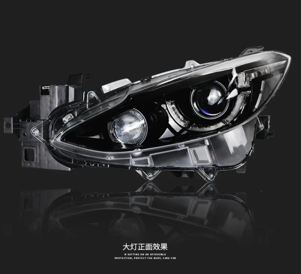Светодиодный ные фары для Mazda 3 Axela 2014 2016 светодиодный двойные ксеноновые линзы