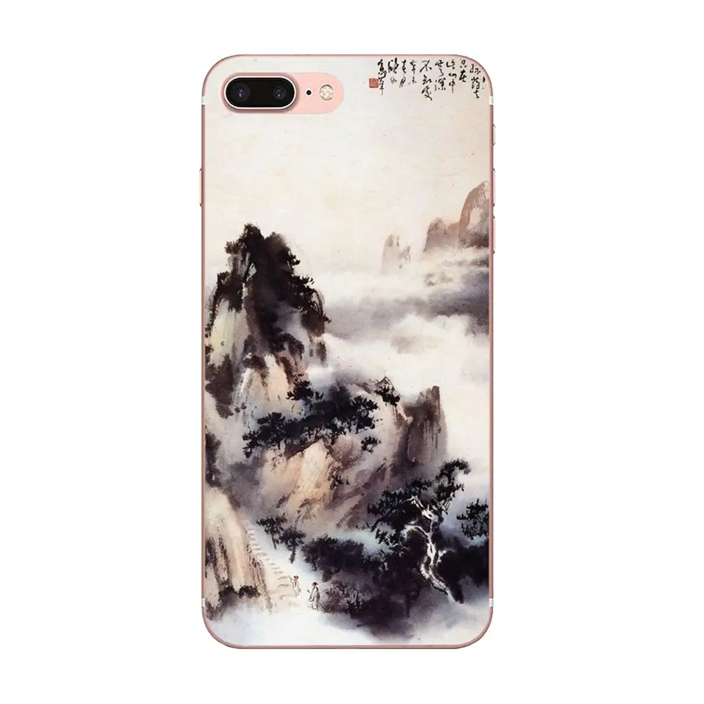 Pouches Chinese Landscape Painting Skin Thin For Galaxy A3 A5 A7 On5 On7 2015 2016 2017 Grand Alpha G850 Core2 Prime S2 I9082 | Мобильные