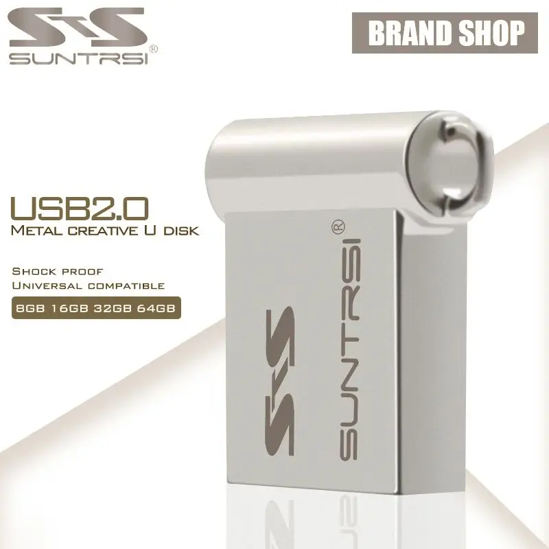 Suntrsi флеш диск Usb 2 0 64 ГБ 32 16 мини Флешка металлическая новая флешка высокая