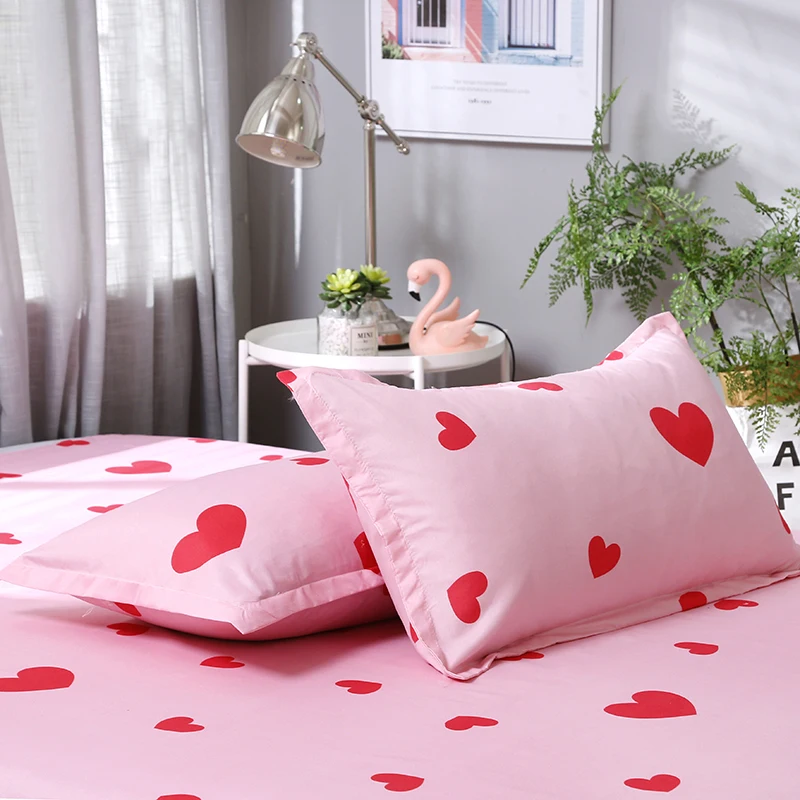 Love Heart 100% полиэстер Комплект постельного белья розовый для девочек домашний