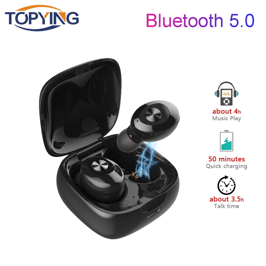 Togying беспроводные Bluetooth наушники стерео музыка в ухо с шумоподавлением зарядным