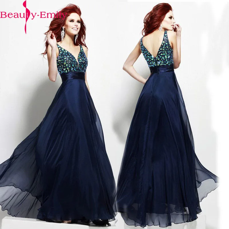 Сексуальные платья выпускного вечера блестками Глубокий V шеи вечерние легкого