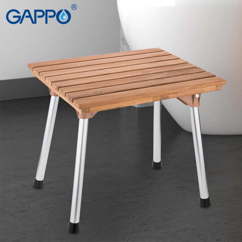 GAPPO сидения для душа складной стул твердой древесины сиденье скамейка ванная