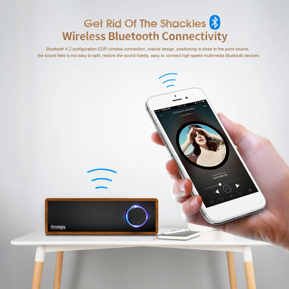 Модная классическая деревянная звуковая структура дизайн bluetooth динамик