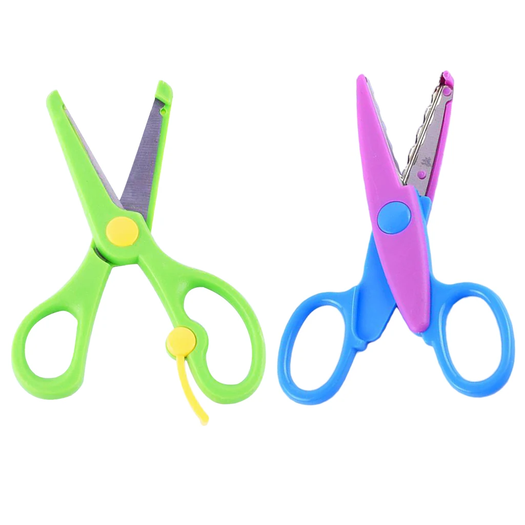 Детские ножницы 2 шт. защитные Левые инструменты для резки бумаги студентов|Юный