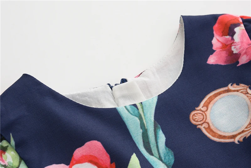 Летнее платье для девочек Inmusion 2017 модные брендовые дизайнерские платья с цветами