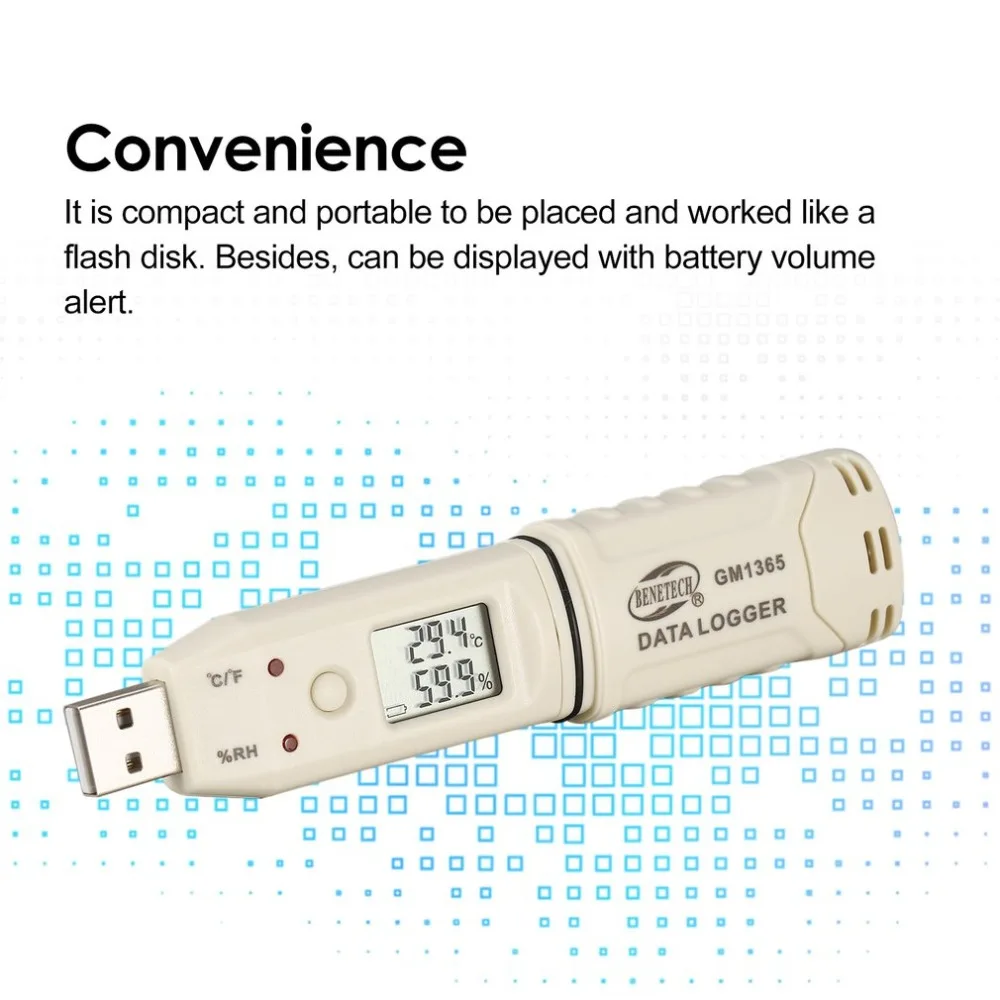BENETECH Измеритель температуры и влажности цифровой ЖК-дисплей USB флэш-диск ручка