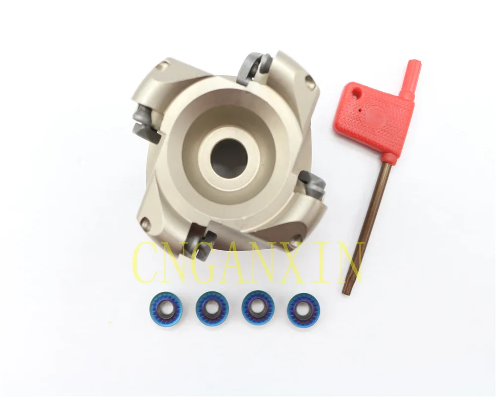 

New 1P EMRW6R63-22-4T 4F lute Milling Cutter +4P RPMT1204MOE-JS JZ7010