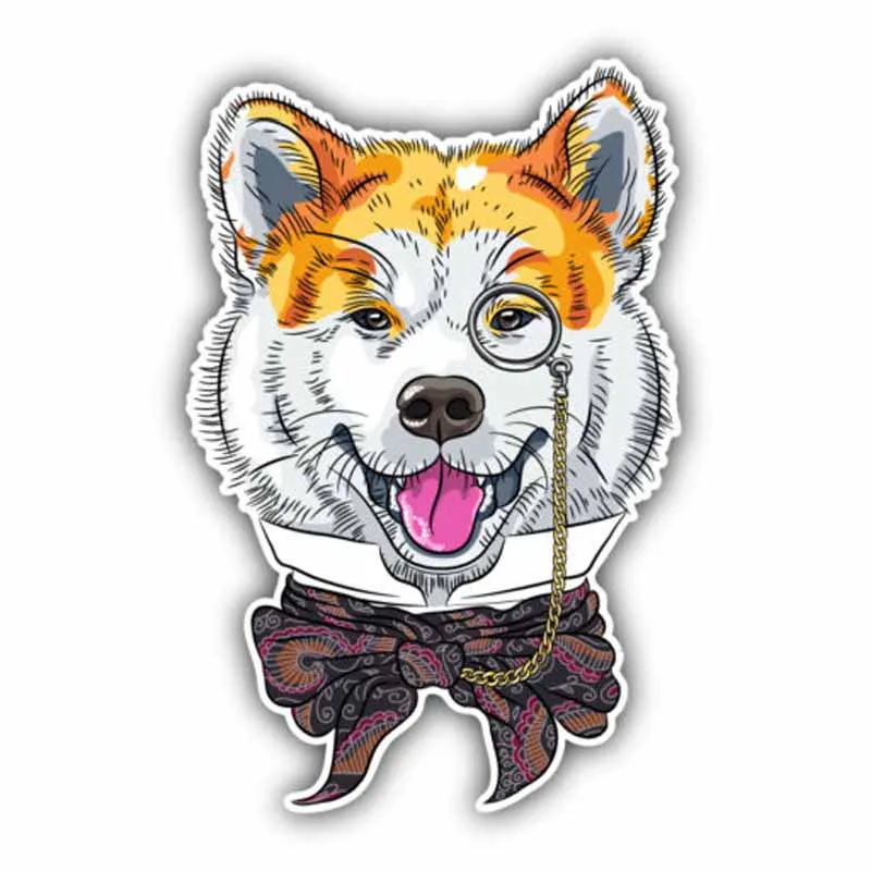 YJZT 10 см x 15 очки для ношения Akita Inu Dog хипстер мультфильм животное ПВХ стикер