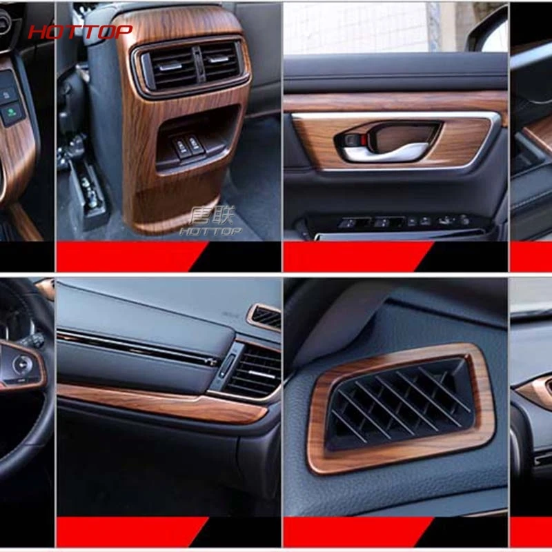 Панель панели салона под дерево HOTTOP для HONDA CR V CRV 2017 2018 5th Gen AT(LHD и RHD)