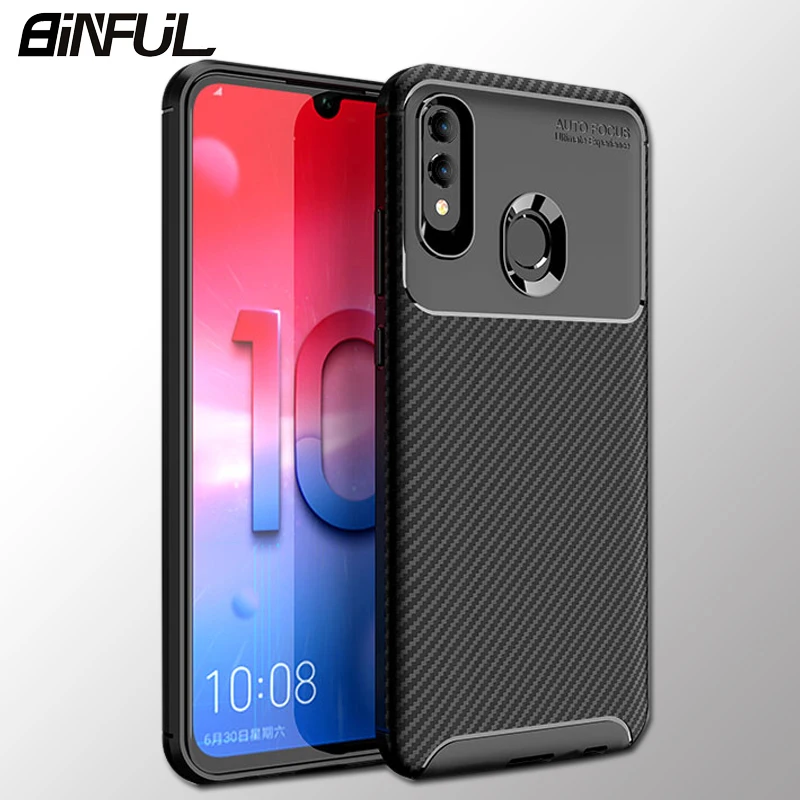 Чехол для Huawei P Smart 2019 из углеродного волокна Мягкая силиконовая Противоударная