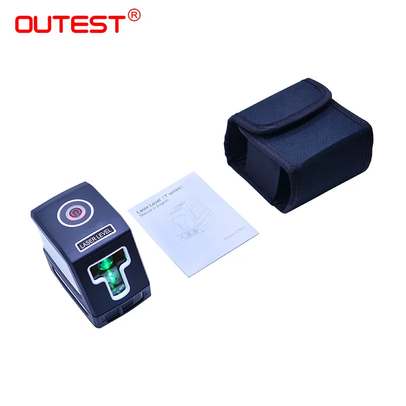 

OUTEST Laser Level meter T01 T02 red/green beam 2 lines Auto-leveling Cross laser Leveler laser Vertical Horizontal meter