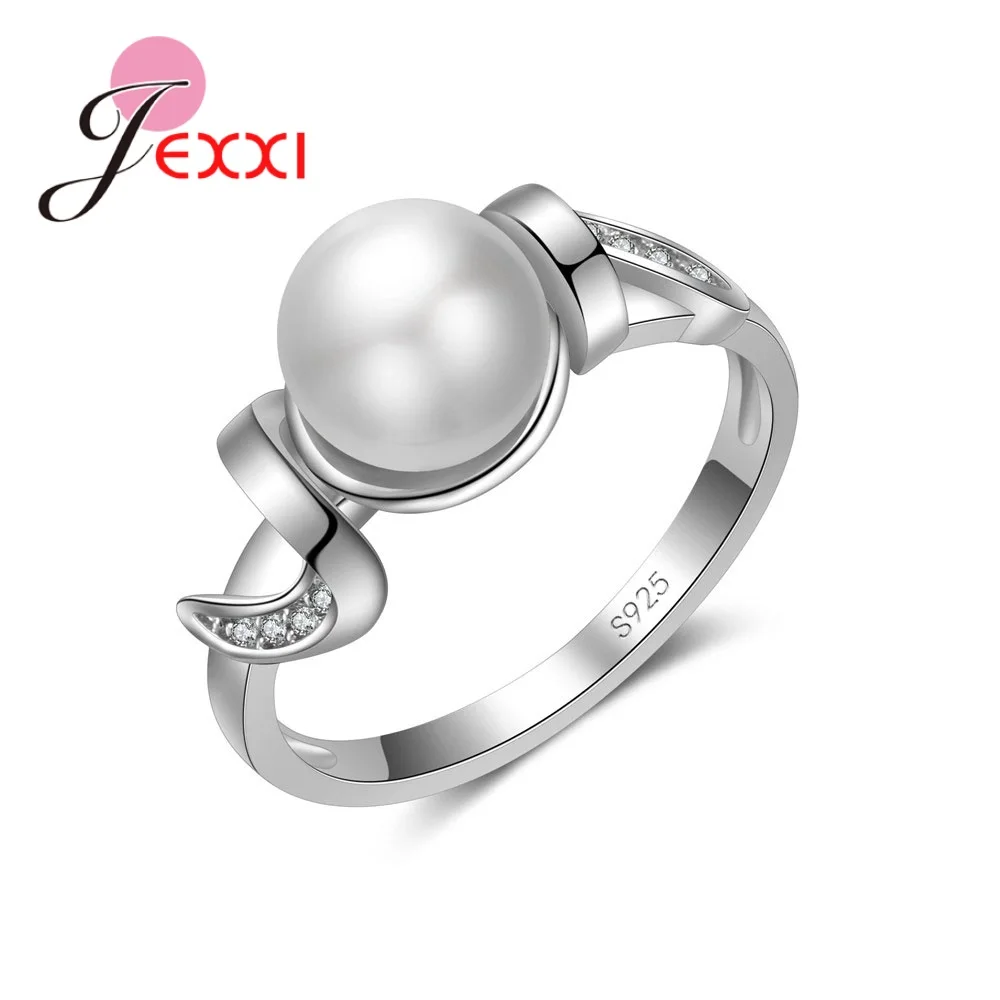 

Fashion Pearl Wedding Ring For Women 925 Sterling Silver Jewelry Top Quality Female Accessories Promotion Free Shipping