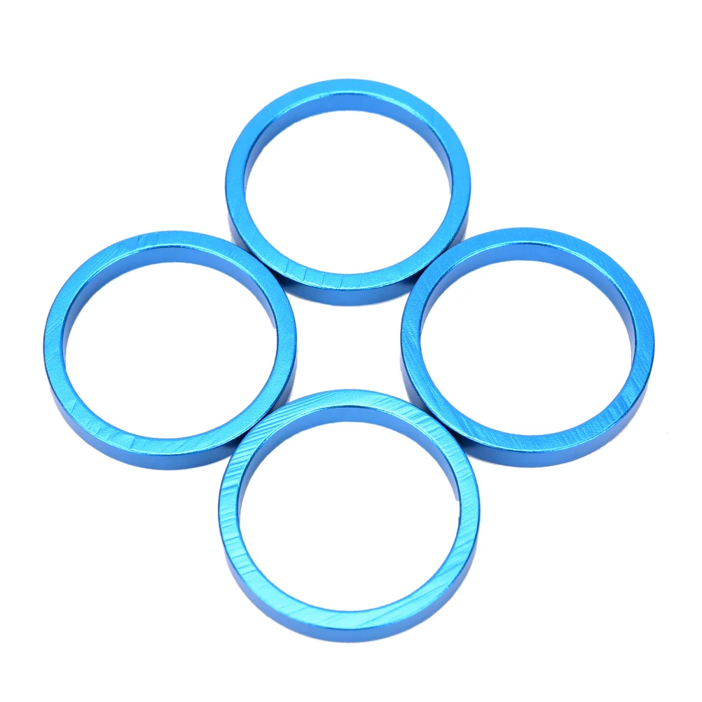Blue 4 шт./компл. качество 5 мм алюминиевый сплав гарнитурный разделитель MTB 28,6 мм Вилочная шайба крышка для шоссейного велосипеда Велоспорт - Цвет: Blue