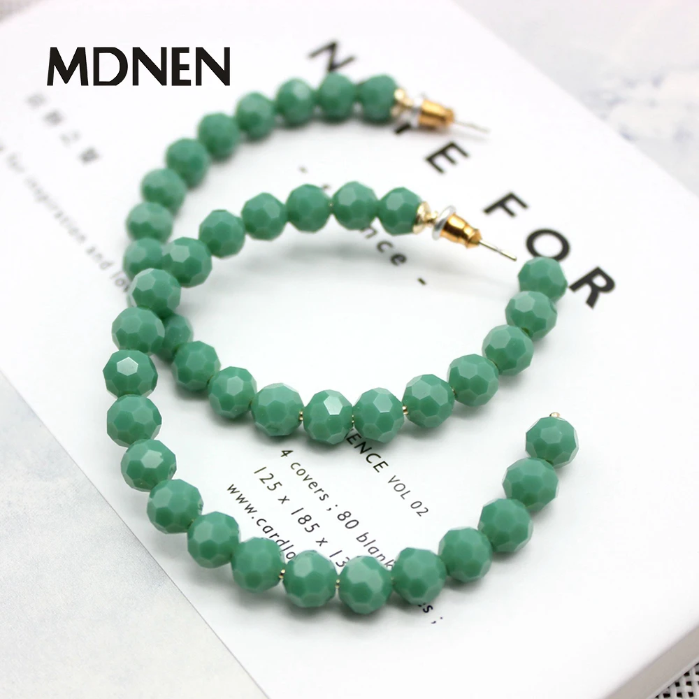 Серьги-кольца женские из акрила круглые украшения ручной работы с