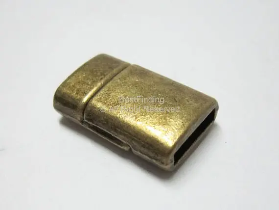 Флюоресцентная бронзовая застежка 10x2 мм для изготовления плоских кожаных