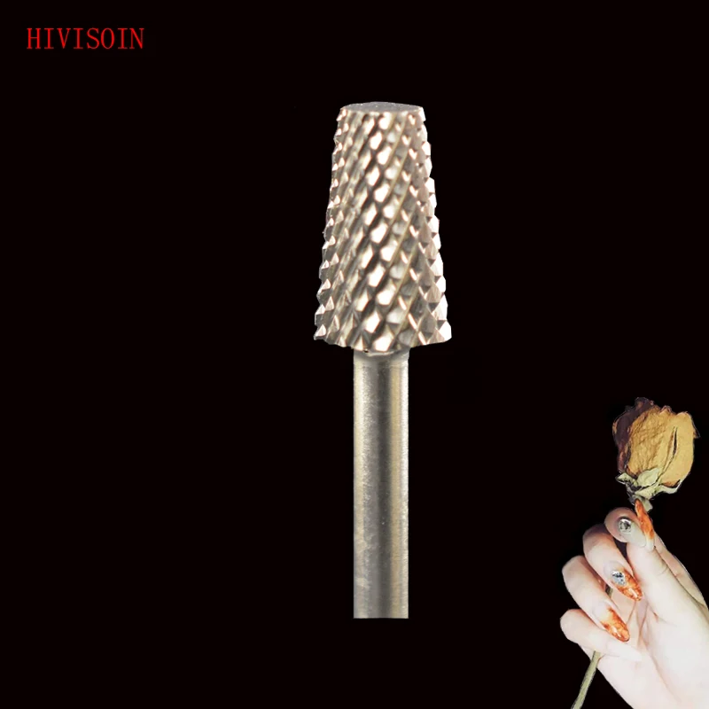 

1pcs HIVISOIN Carbide Nail Drill Bit - Tapered Barrel Bit - C (60070010) Silver