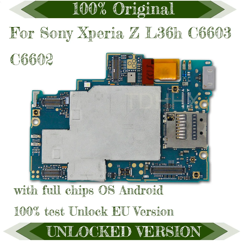 Европейская версия для sony Xperia Z L36h C6602 C6603 материнская плата, оригинальная разблокированная для sony Xperia Z L36h материнская плата с чипами