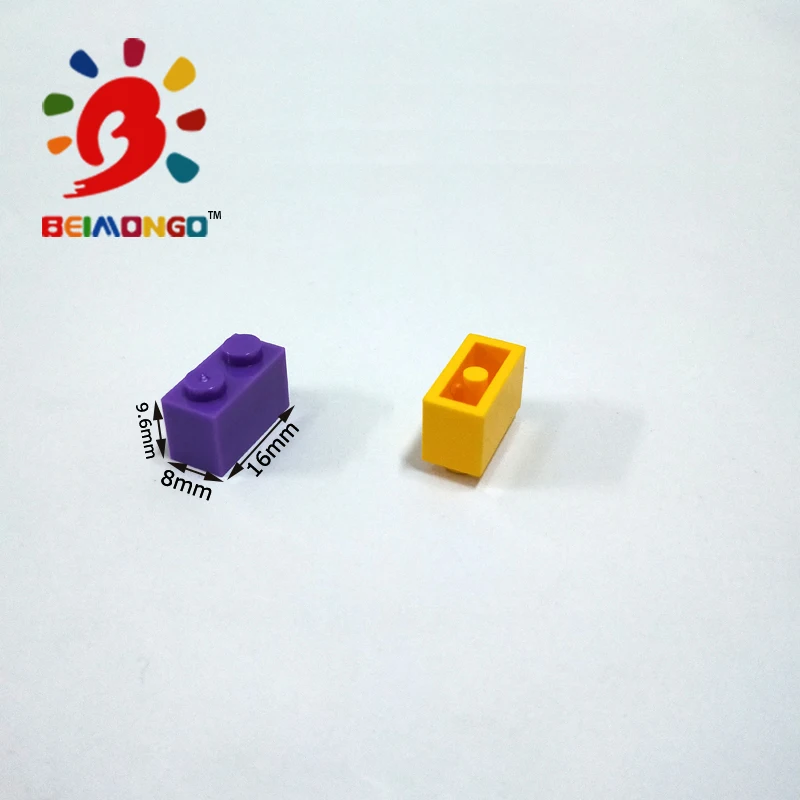 Бесплатная доставка! BEIMONGO блоки кирпич 1x2 строительные 300 шт. Развивающие и