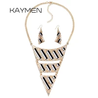 kaymen new design especial triangle shape exaggerated pendant necklace wedding party fashion womens necklace 5 colors maxi