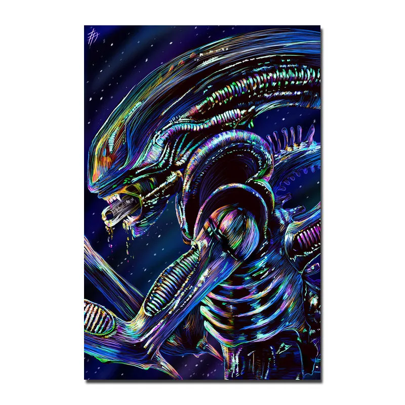 Шелковый холщовый плакат с изображением инопланетянина (2017) 13x20 32x48 дюймов