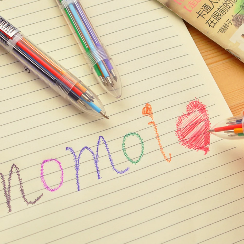 Многофункциональная Пластиковая Цветная шариковая ручка 6 цветов инструменты