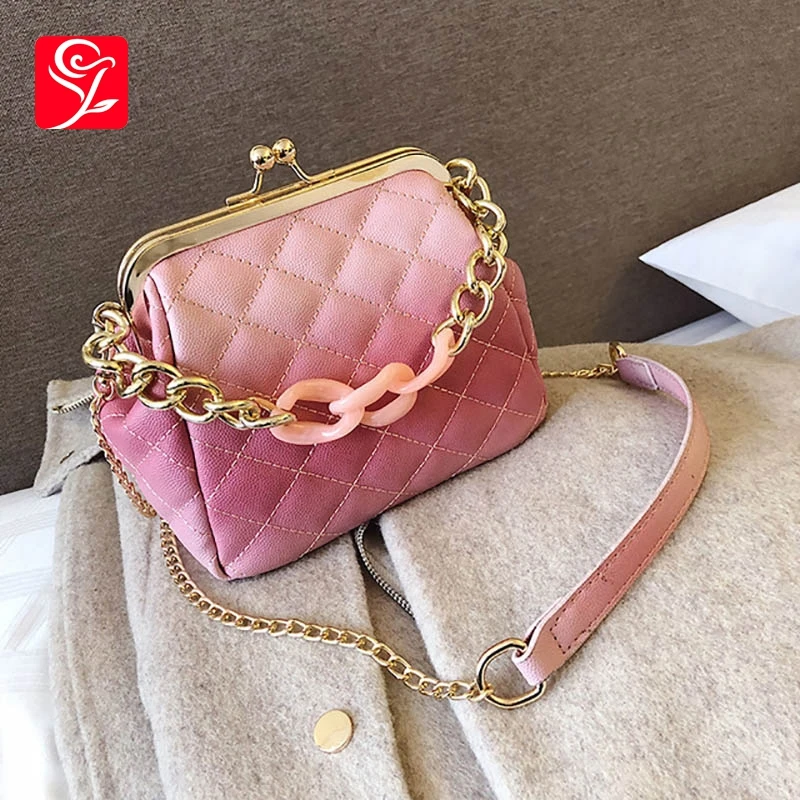 Дизайнерская сумка-мессенджер с цепочкой акриловая цепь женская сумка из